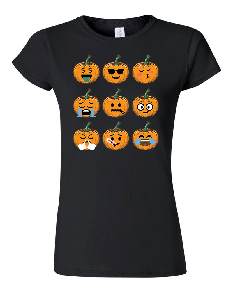 emoji tök halloween Fekete Női Póló