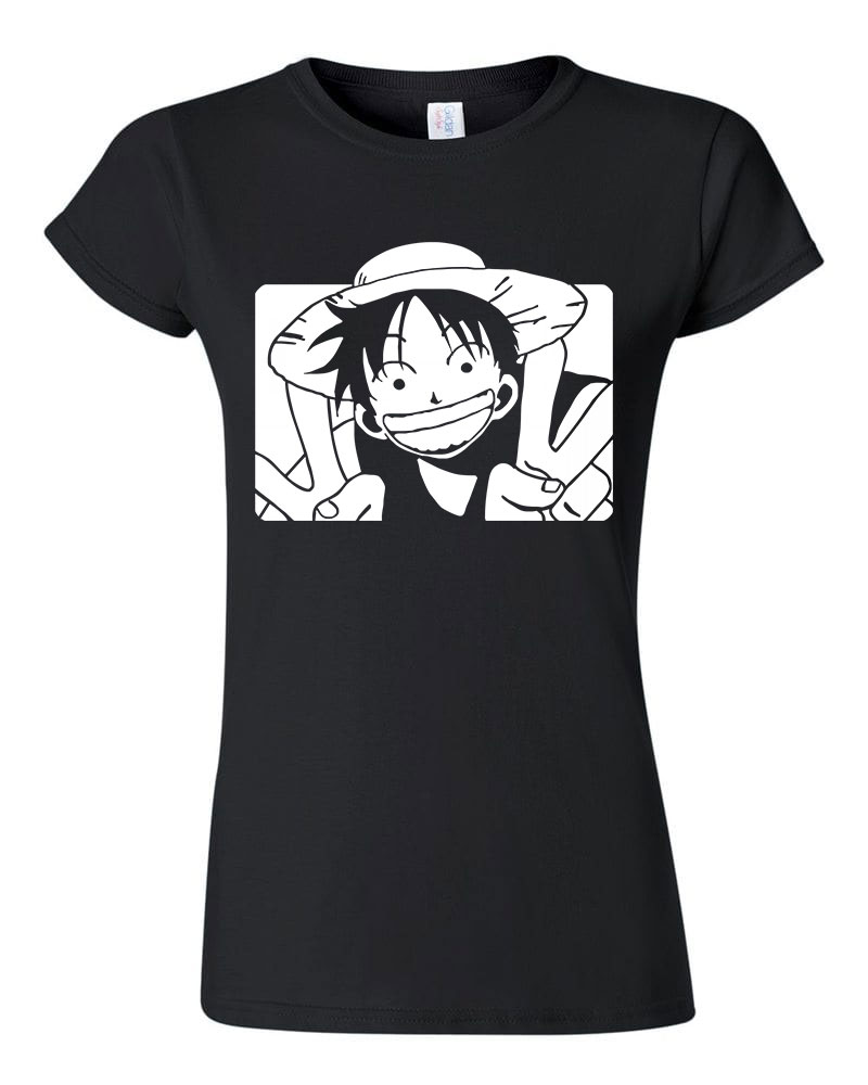 one piece monkey d Fekete Női Póló