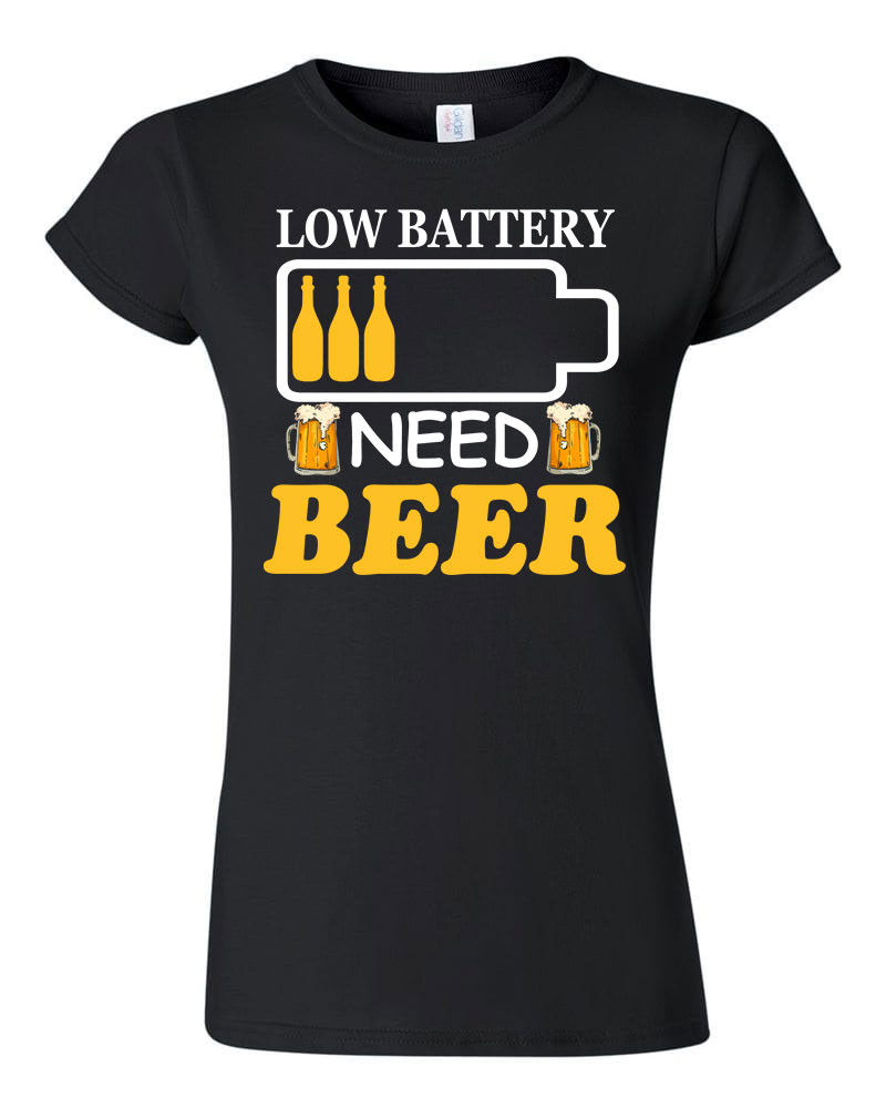 sör battery humor Fekete Női Póló