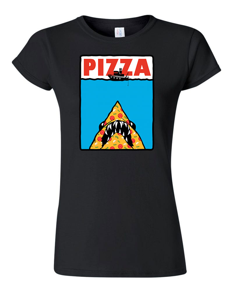 pizza pizza shark cápa Fekete Női Póló
