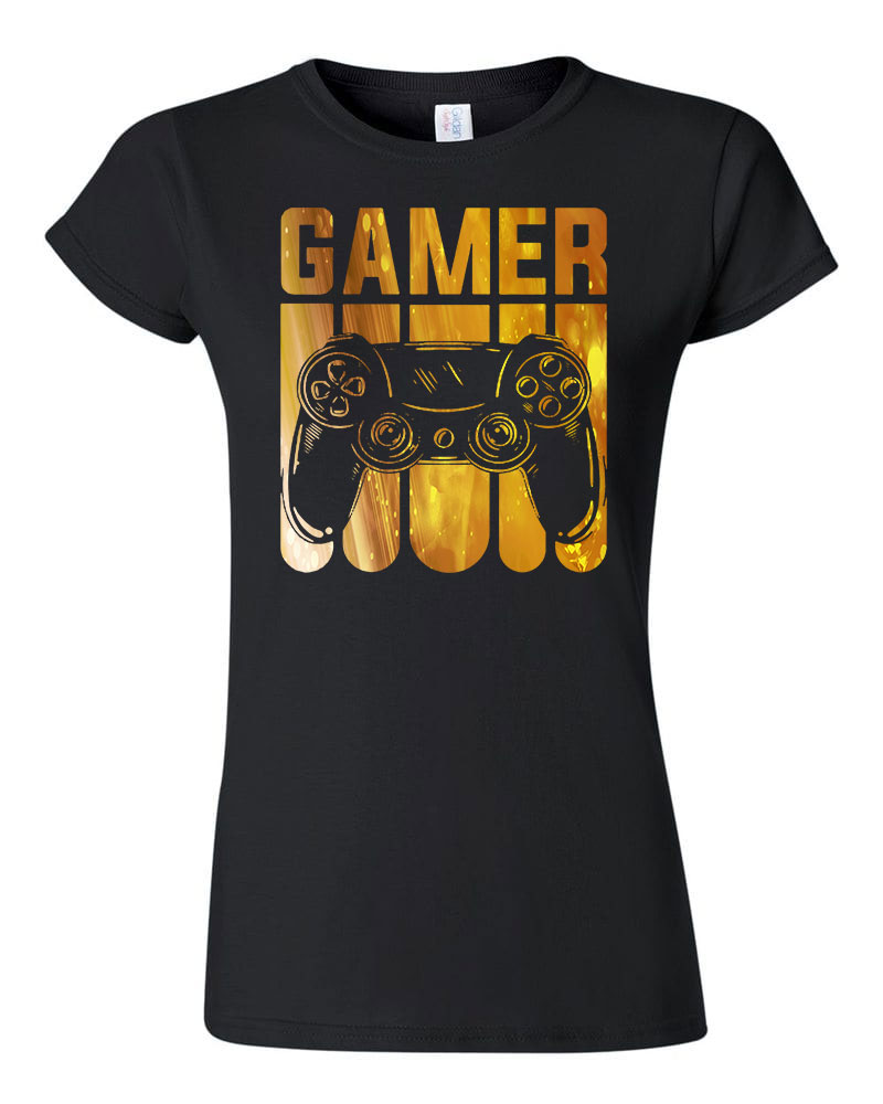 gamer joystick Fekete Női Póló
