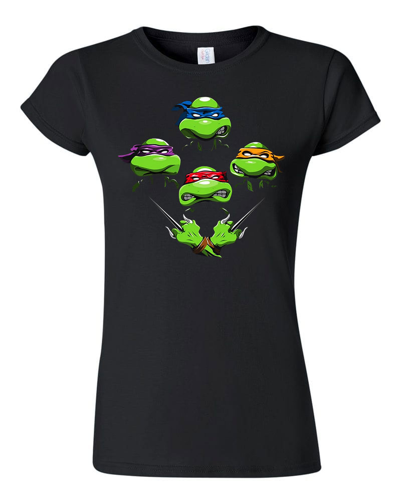 tini ninja teknőcök tmnt turtles Fekete Női Póló