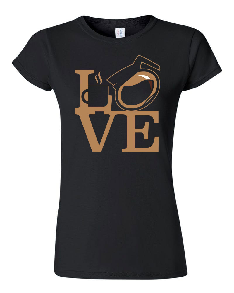 coffee love kávé  Fekete Női Póló