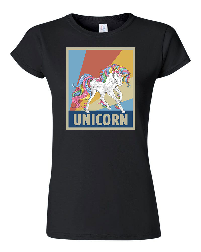 unikornis unicorn Fekete Női Póló