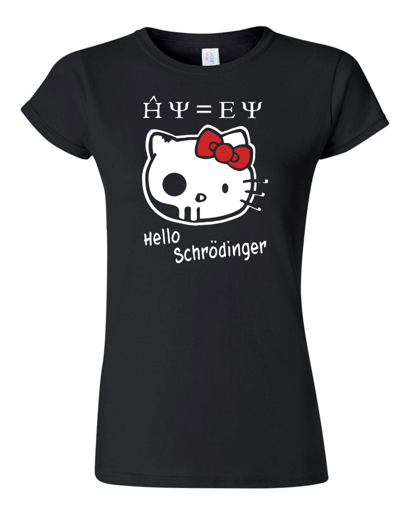 hello schrödinger macskája Fekete Női Póló