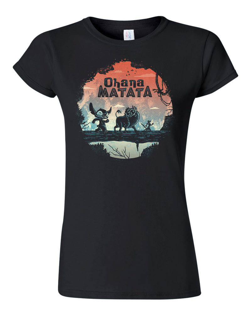 ohana matata timon pumba stitch Fekete Női Póló