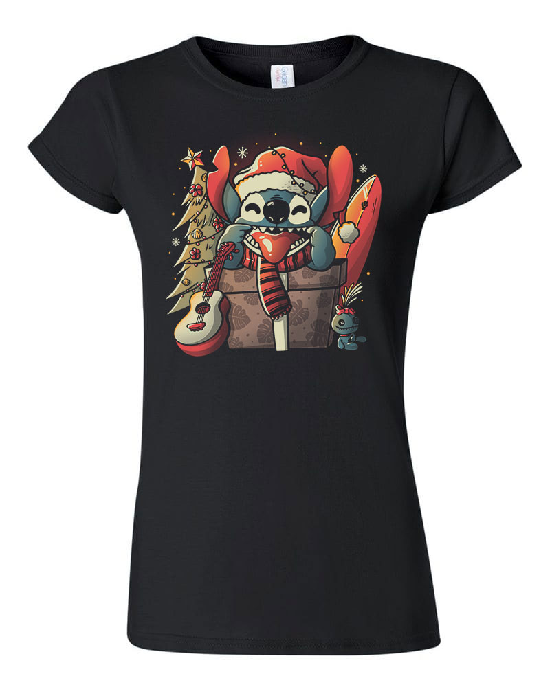 stitch karácsony ronda pulcsi Fekete Női Póló
