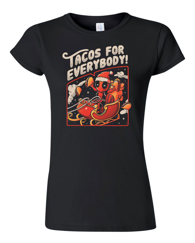 taco karácsony deadpool ronda pulcsi Fekete Női Póló