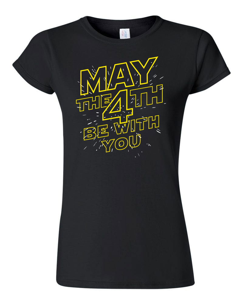 star wars may the fourth 4 be with you Fekete Női Póló
