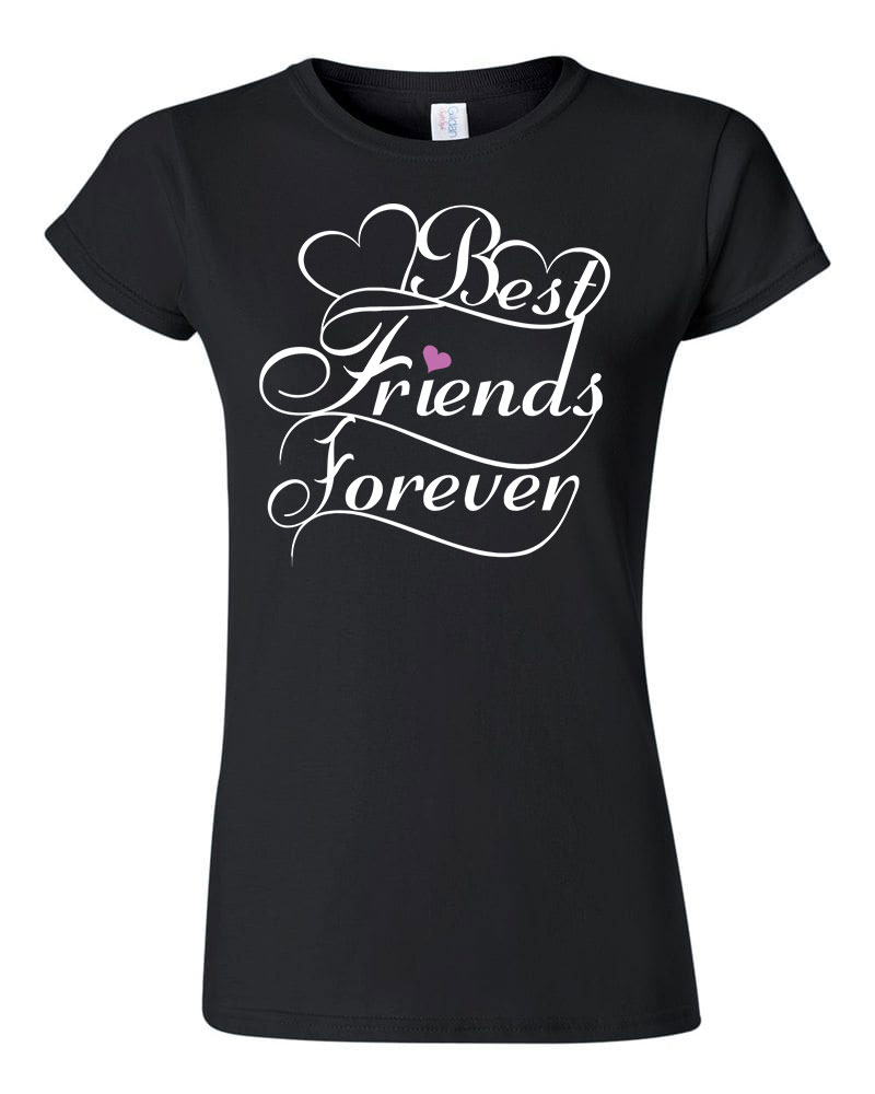 best friends forever barátság Fekete Női Póló