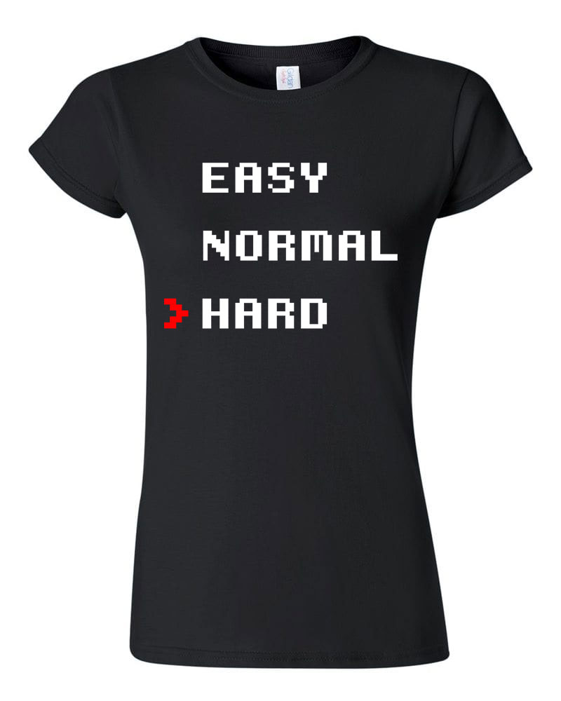 easy normal hard gamer Fekete Női Póló