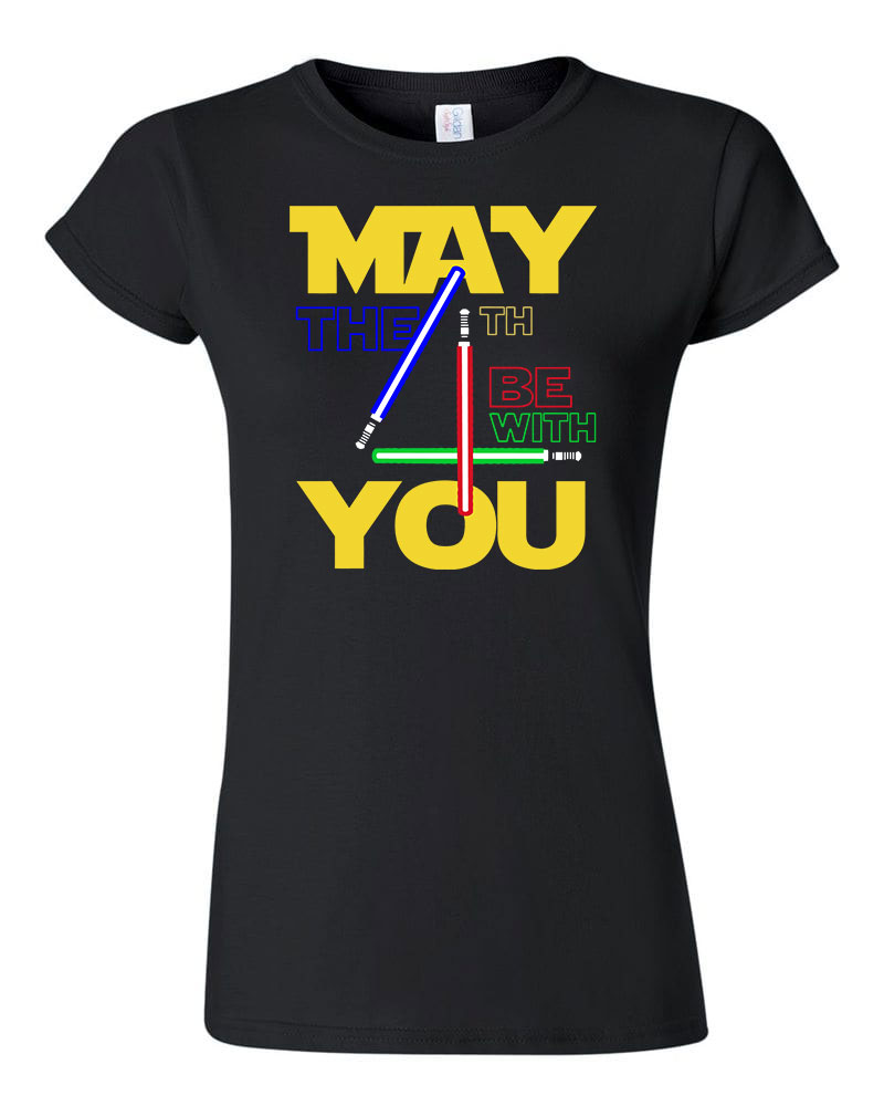 star wars may the fourth Fekete Női Póló