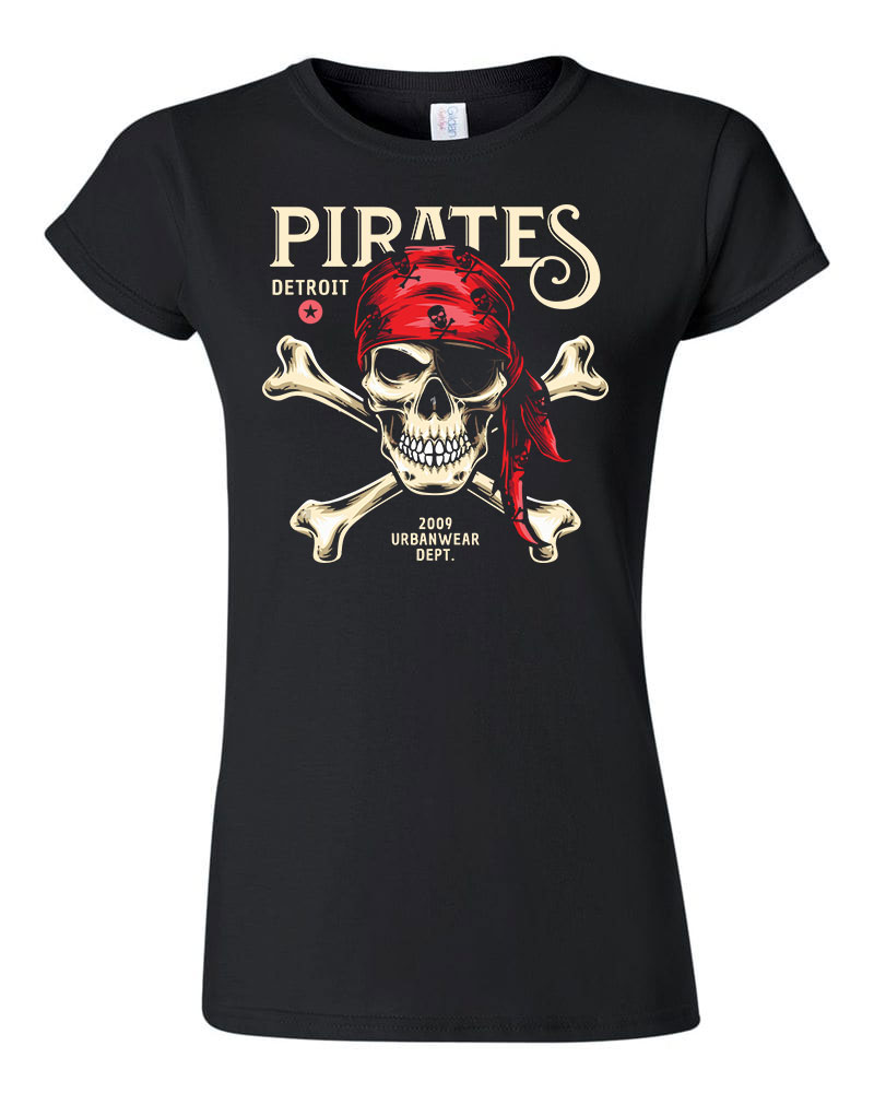 Pirates Kalózok Fekete Női Póló