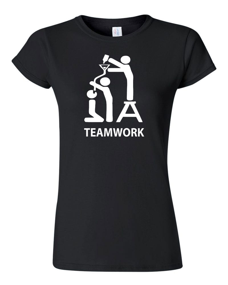 teamwork csapatmunka humor Fekete Női Póló