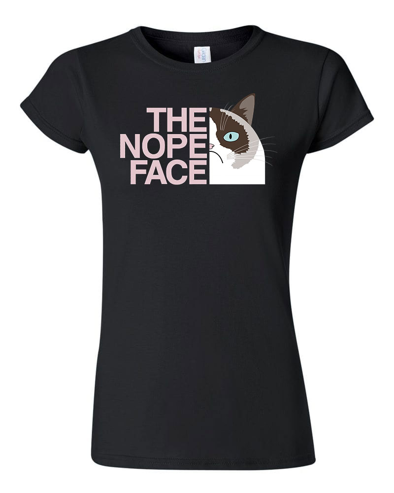 The Nope Face macska macskás cica cicás Fekete Női Póló