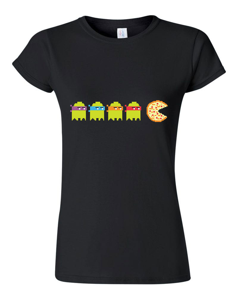 tini ninja teknőcök pac man Fekete Női Póló