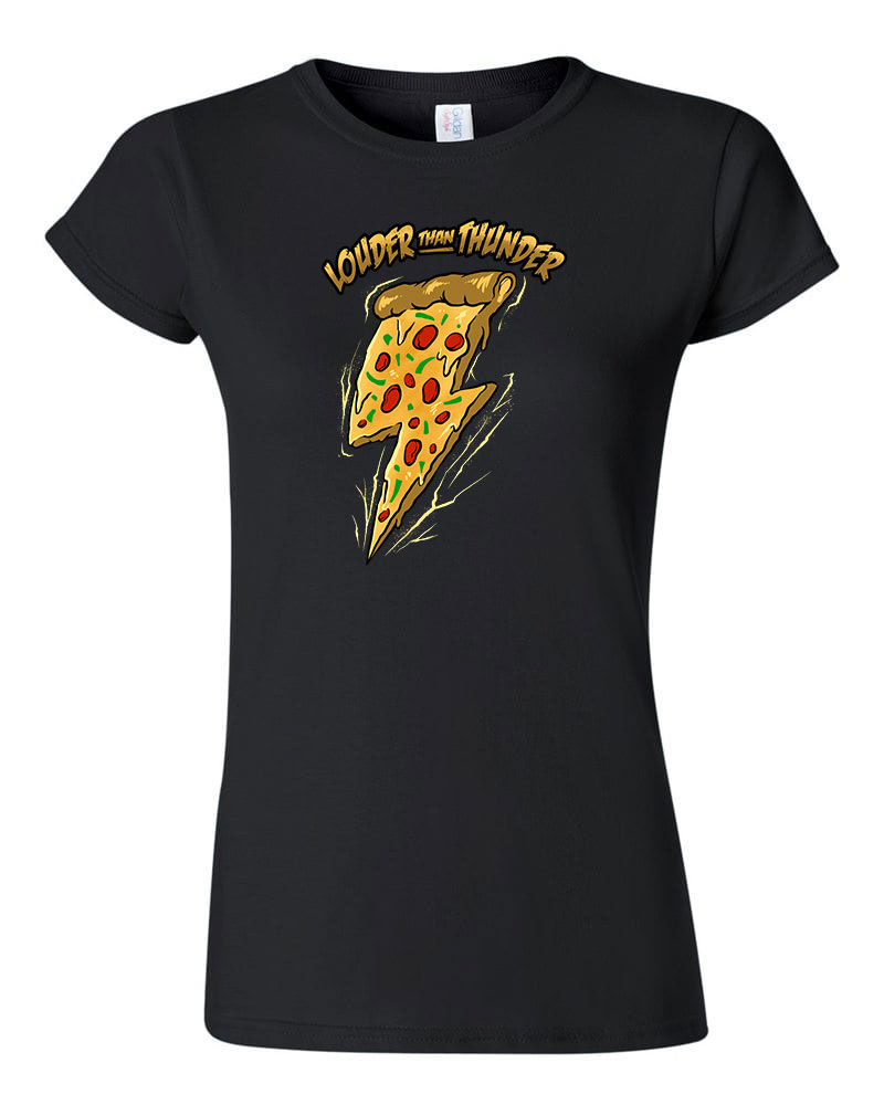 pizza villám Fekete Női Póló