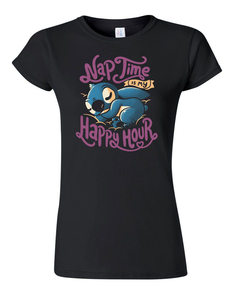 lusta alvós alvó stitch Fekete Női Póló