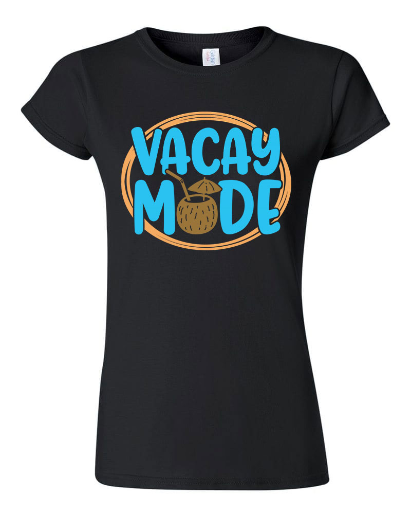 vacay mode nyár nyaralás Fekete Női Póló