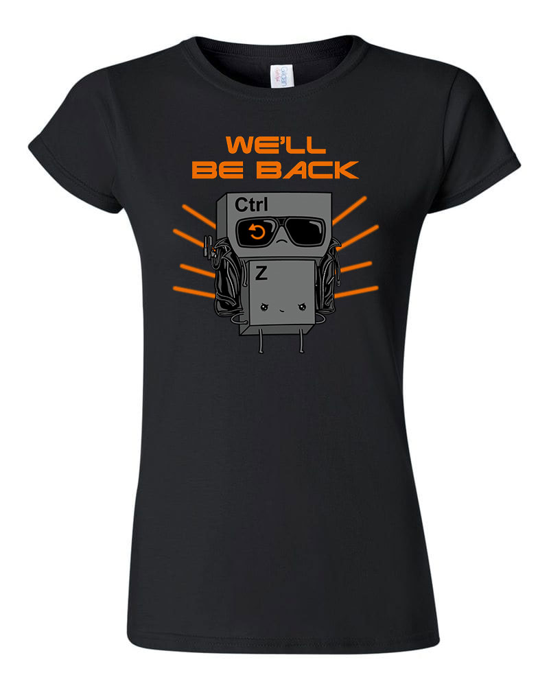 we will be back terminator ctrl z Fekete Női Póló