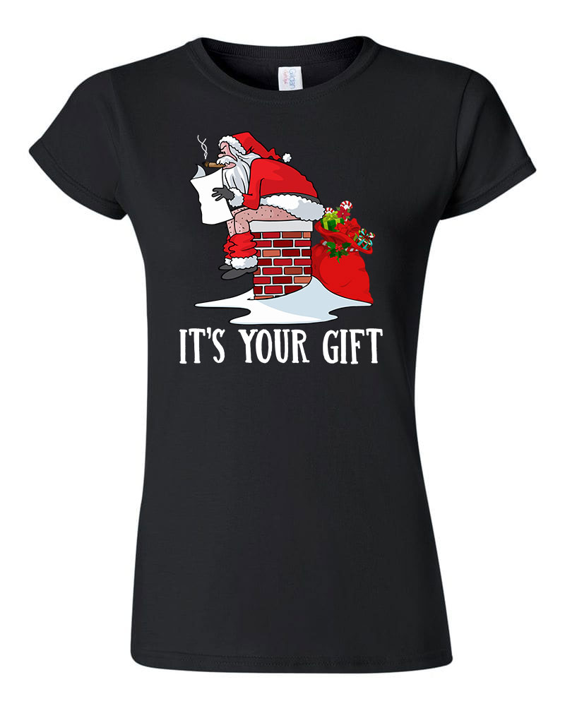 gonosz mikulás santa claus humor karácsony Fekete Női Póló