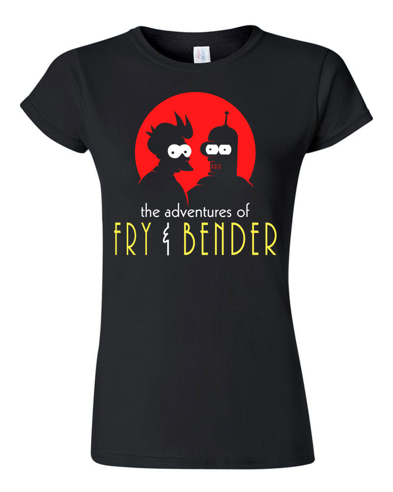 adventures of fry and bender futurama Fekete Női Póló