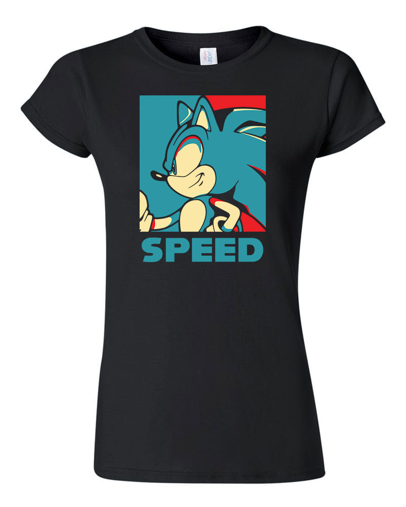 sonic Fekete Női Póló