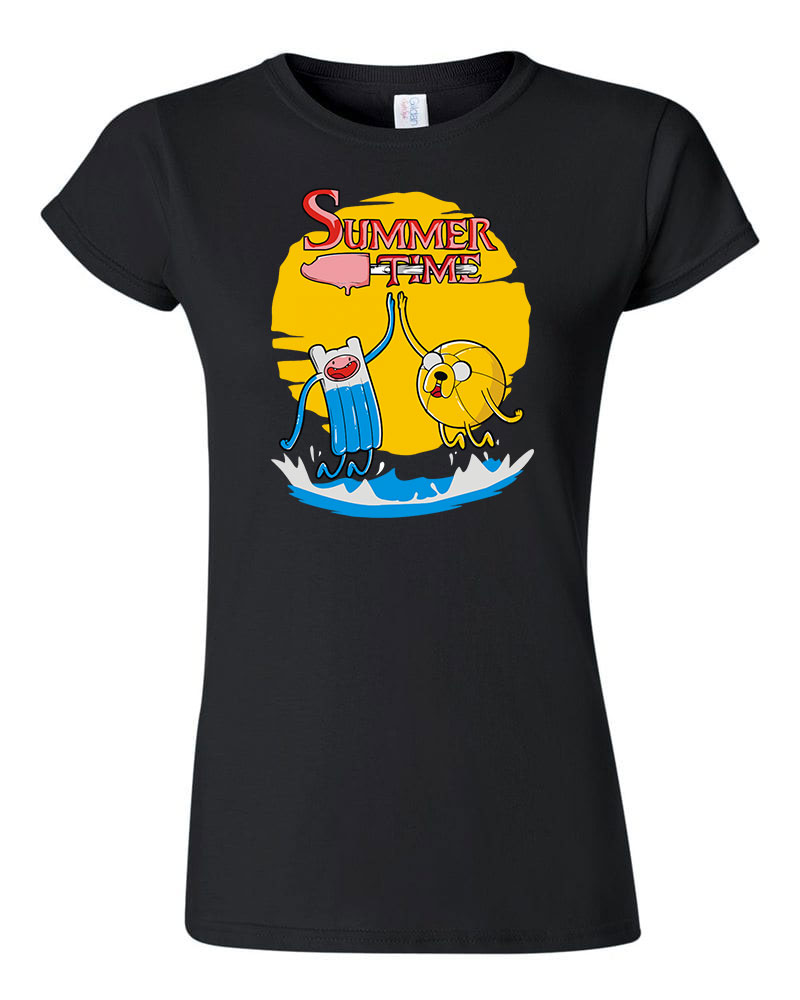 summer time nyár nyaralás adventure time Fekete Női Póló