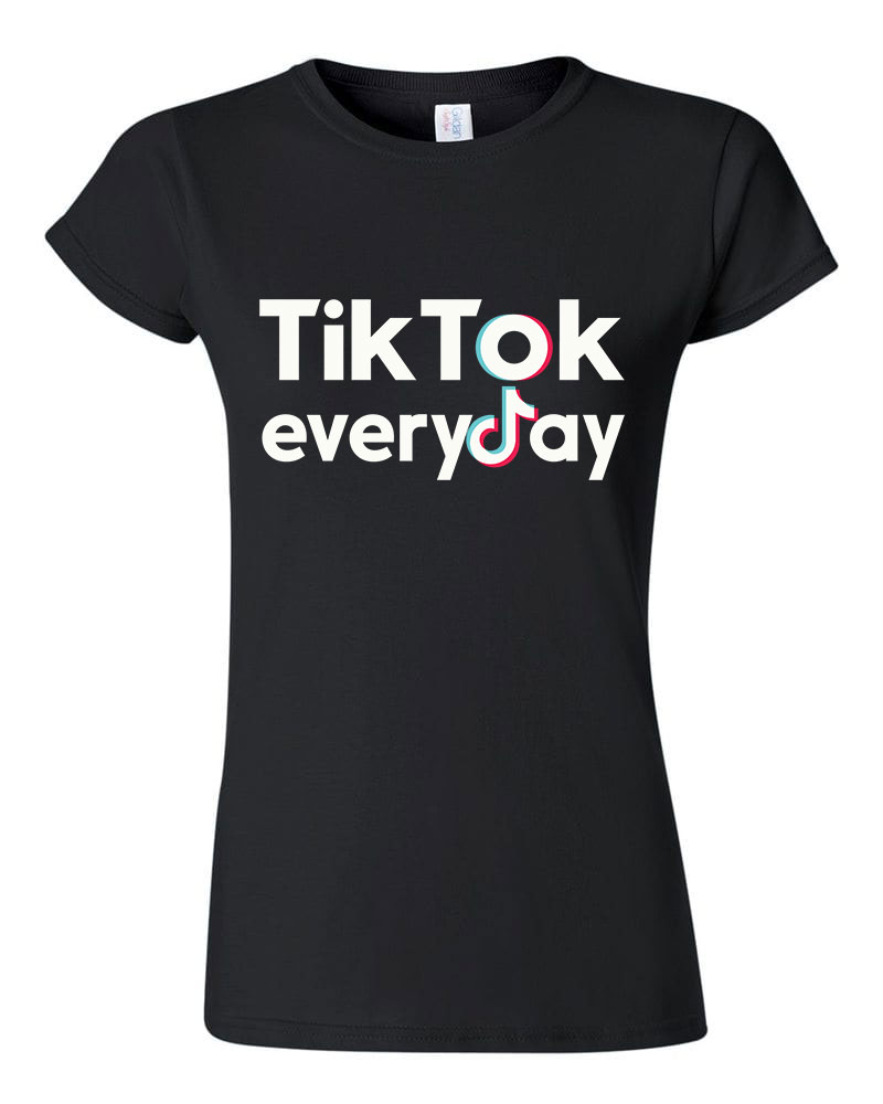 tik tok Fekete Női Póló