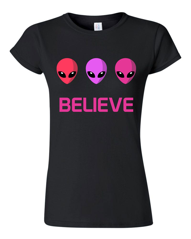 believe UFO Fekete Női Póló