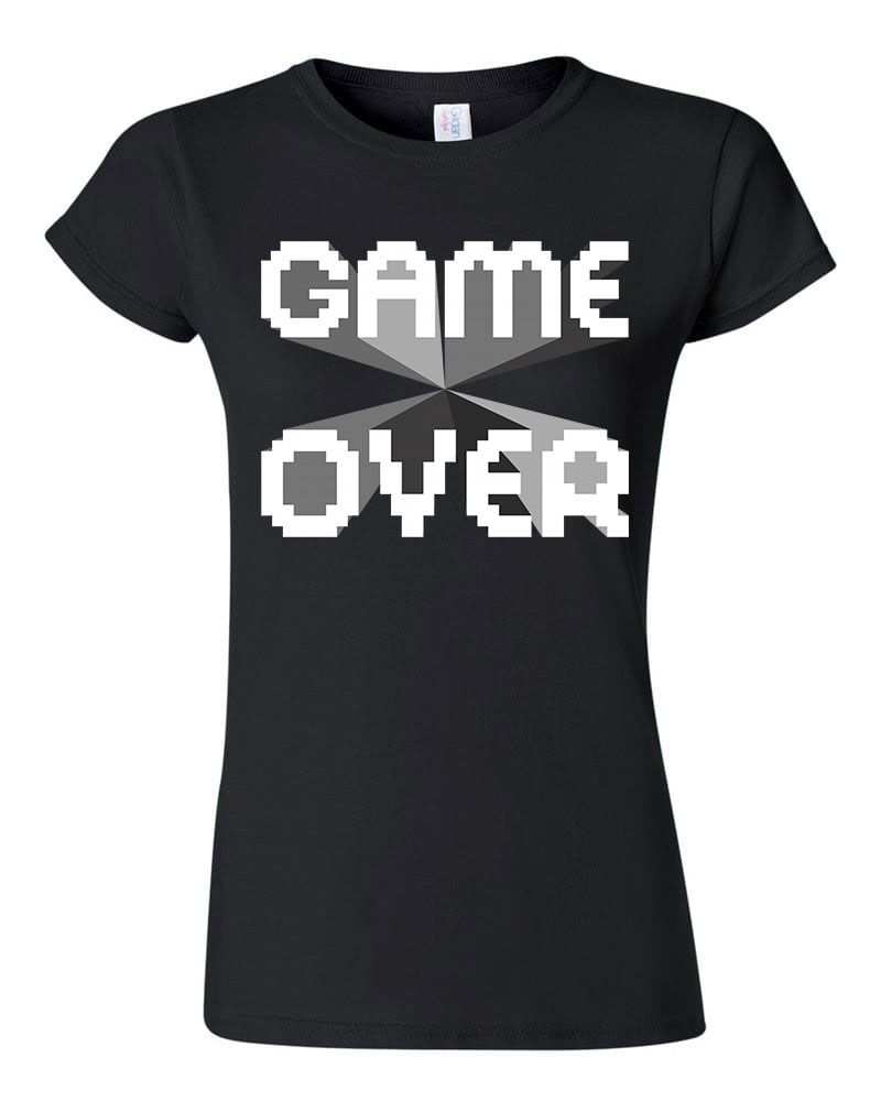 game over gamer Fekete Női Póló