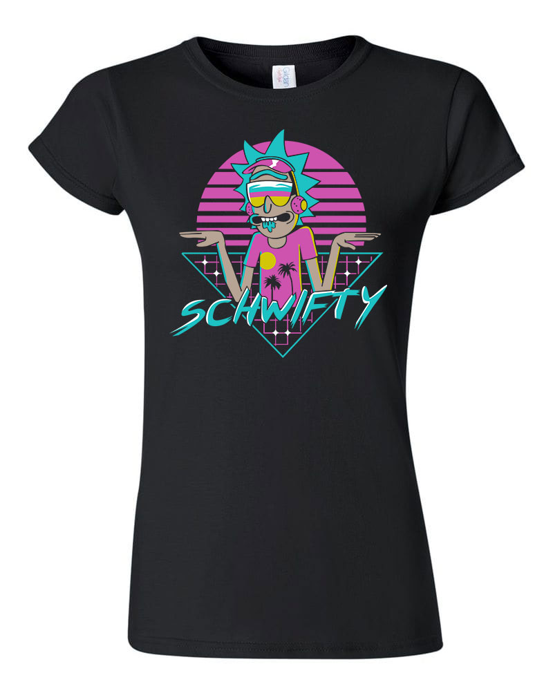 schwifty rick és morty Fekete Női Póló
