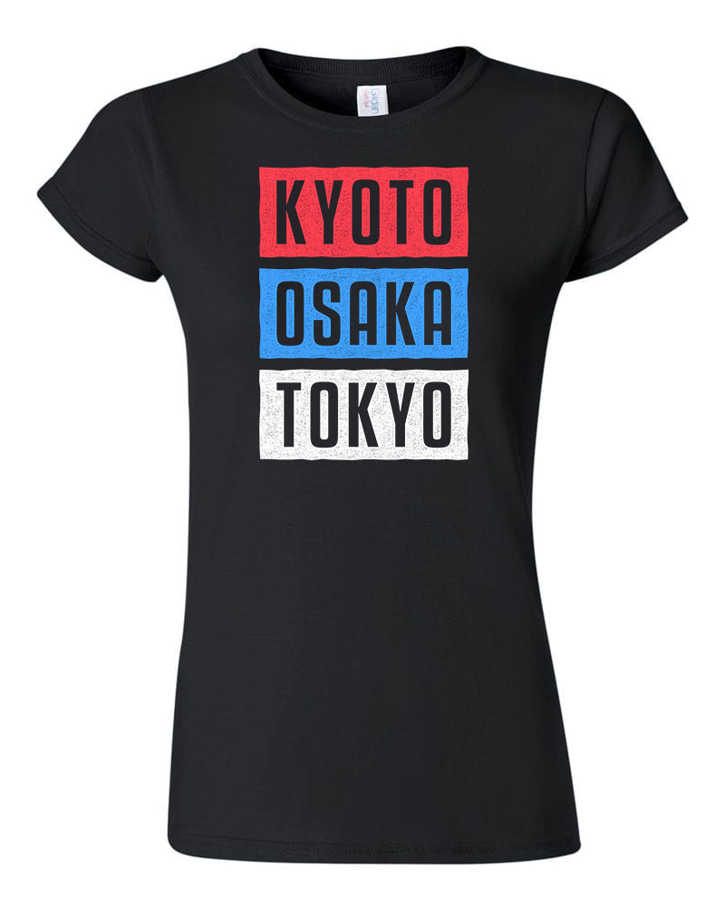 japán kyoto osaka tokyo Fekete Női Póló