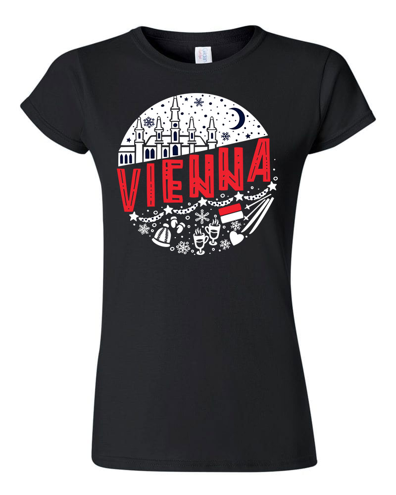 Vienna Austria ausztria bécs karácsony karácsonyos Fekete Női Póló