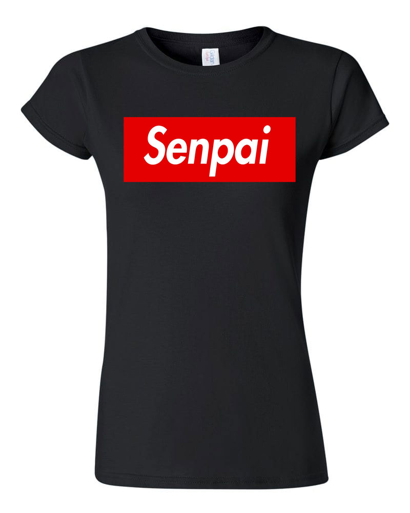 senpai japán Fekete Női Póló
