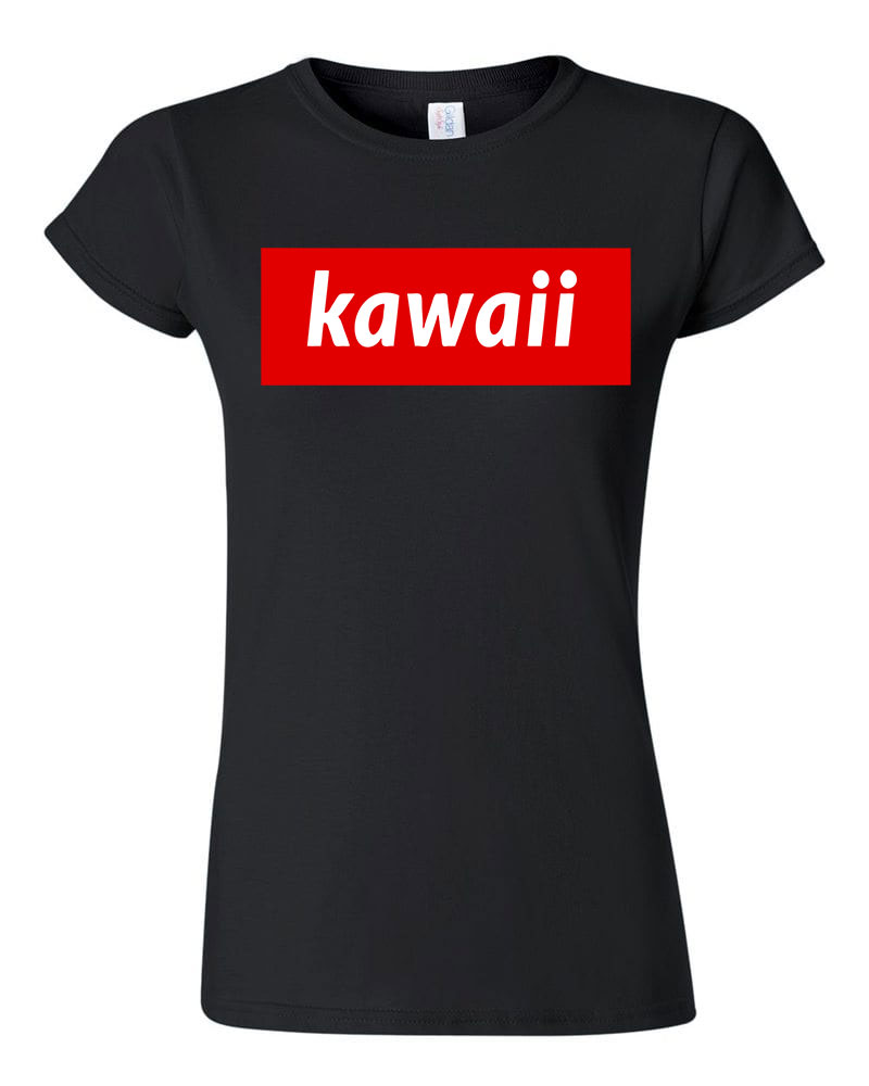 kawaiii japán Fekete Női Póló