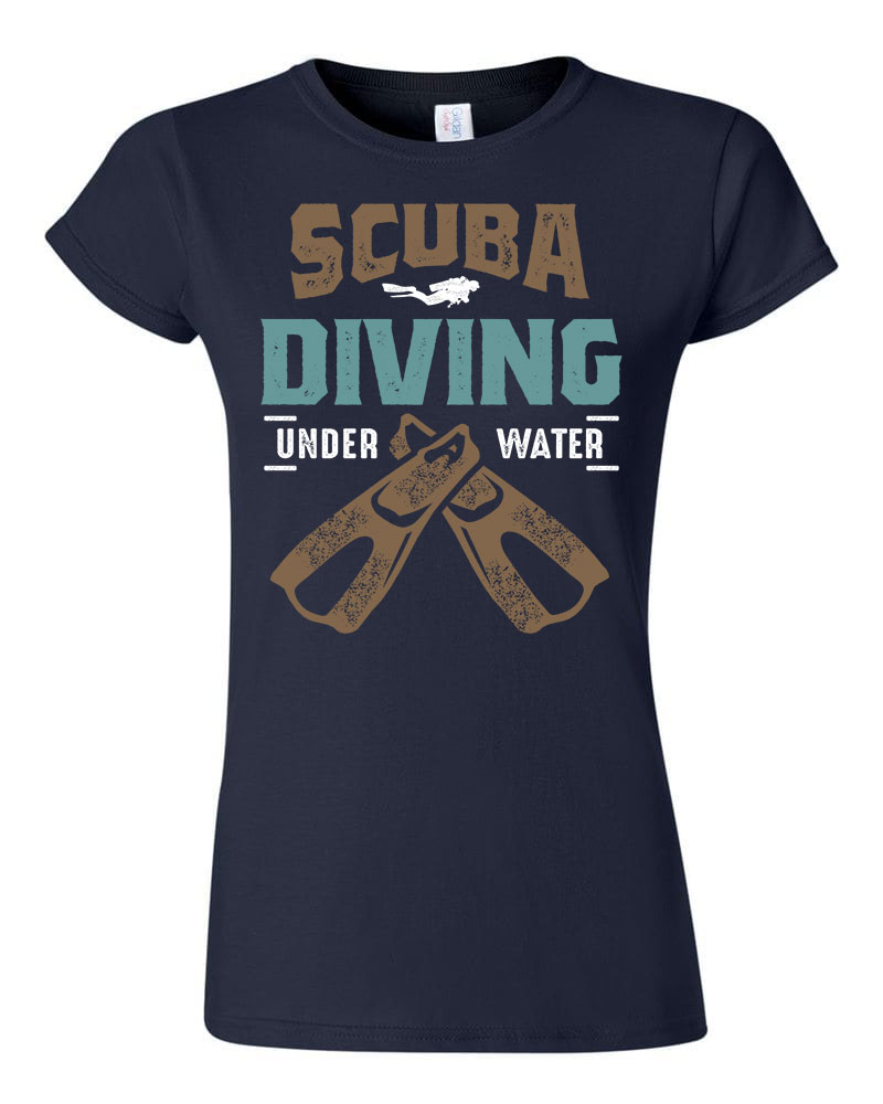 scuba diving búvárkodás búvár Sötétkék Női Póló