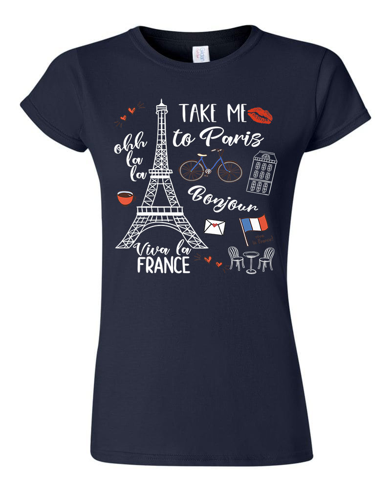 párizs paris eiffel torony paris Sötétkék Női Póló