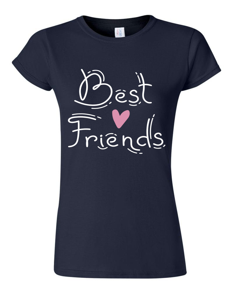 bff best friends barátság Sötétkék Női Póló