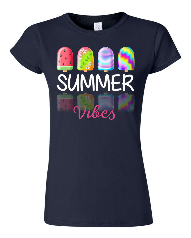 summer vibes fagyi fagyis nyár Sötétkék Női Póló