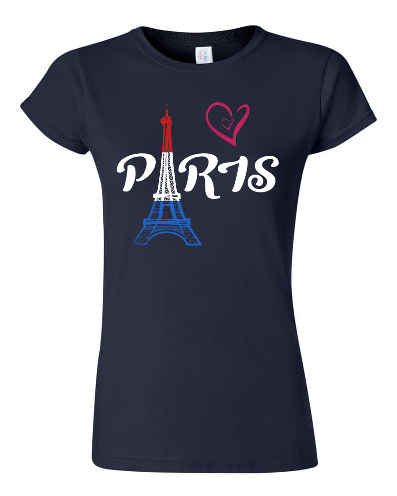 párizs paris eiffel torony francia Sötétkék Női Póló