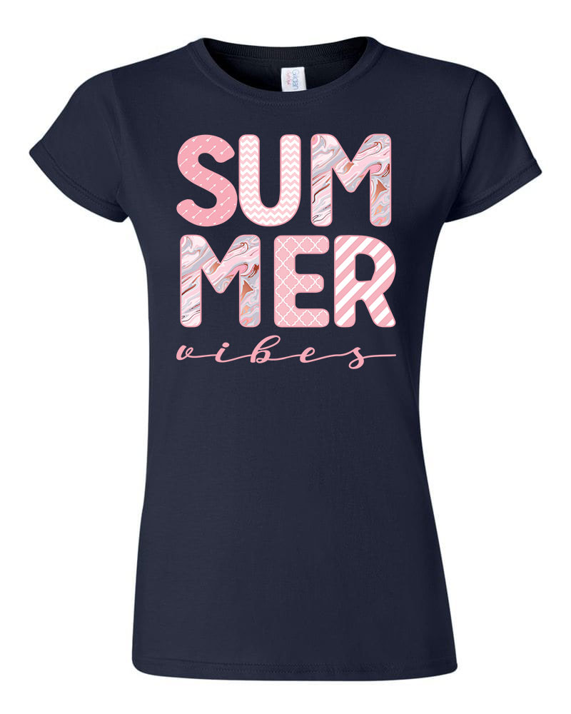 summer vibes nyár nyaralás Sötétkék Női Póló