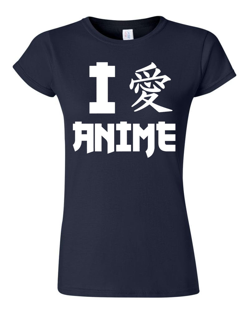 i love anime Sötétkék Női Póló