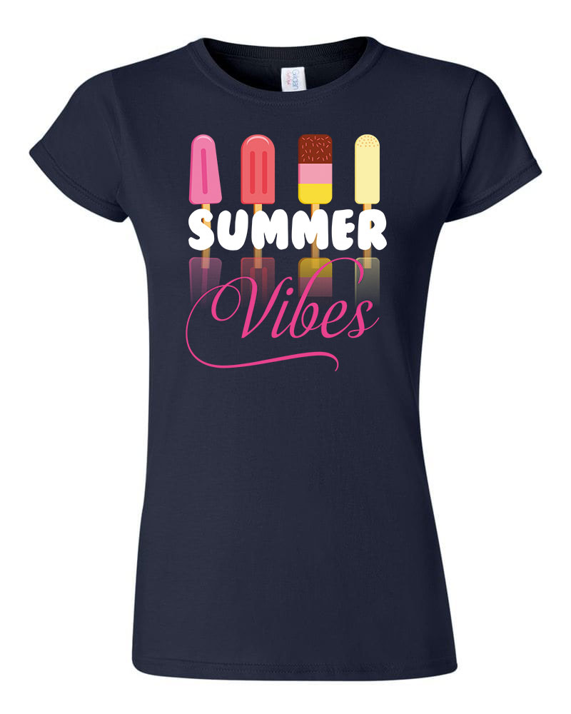 summer vibes nyár nyaralás Sötétkék Női Póló