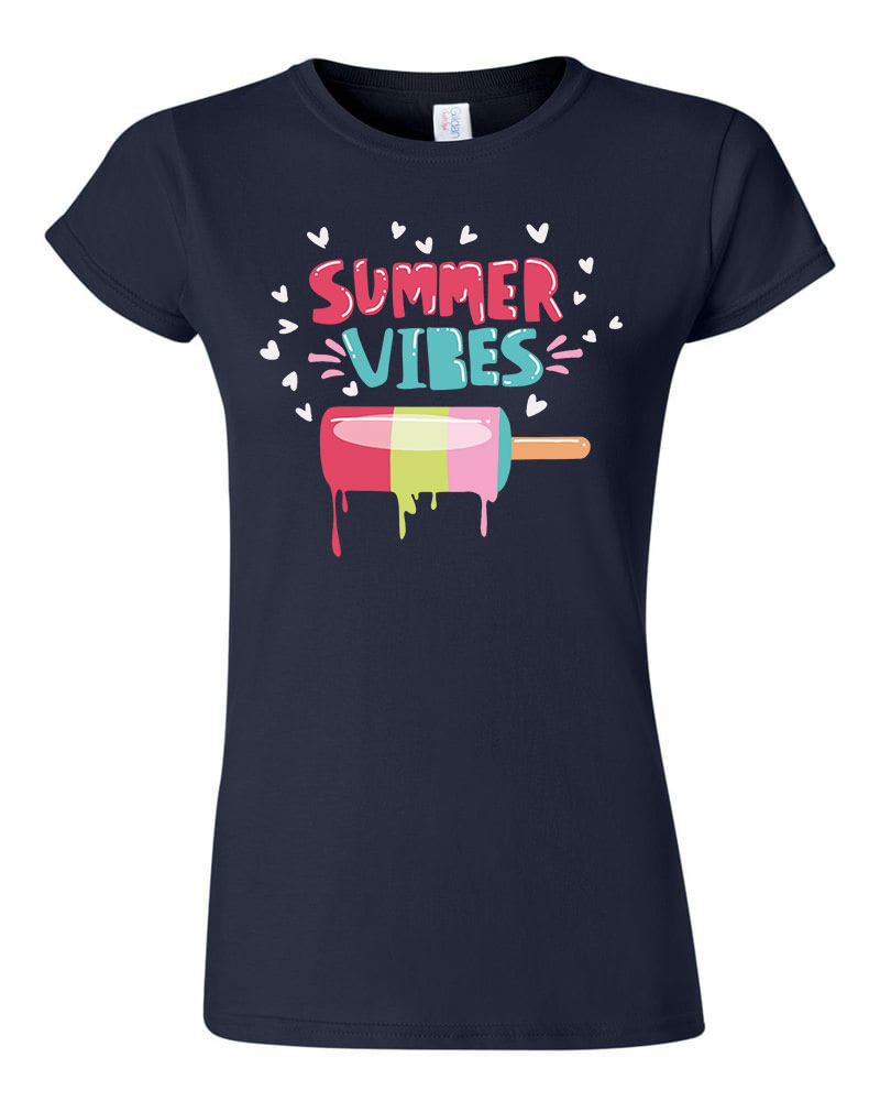 summer vibes nyár Sötétkék Női Póló