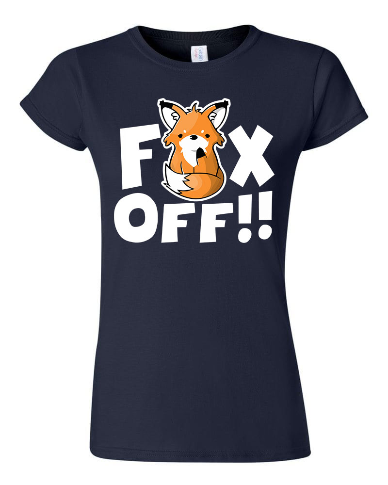 fox off fuck off Sötétkék Női Póló