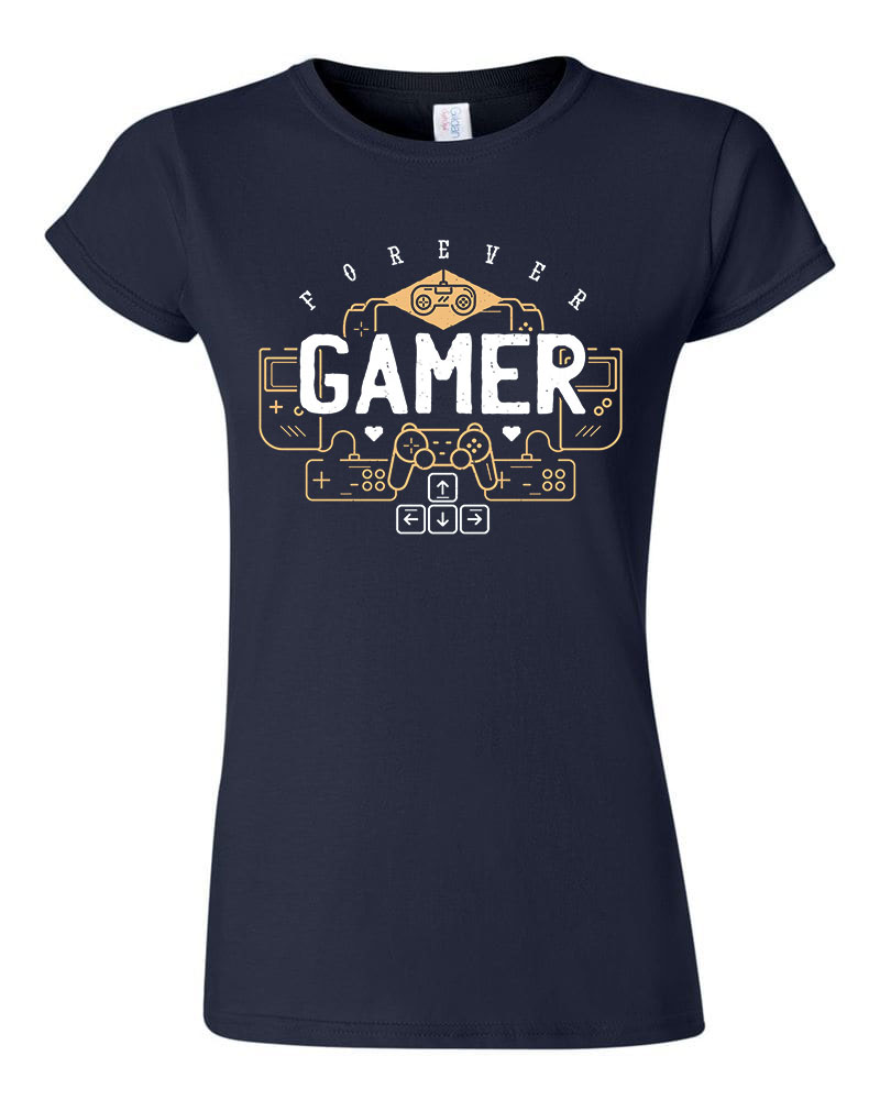 Gamer Forever Sötétkék Női Póló