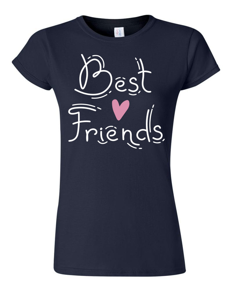 best friends bff barátság Sötétkék Női Póló