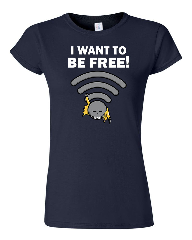 wifi humor freddie mercury Sötétkék Női Póló