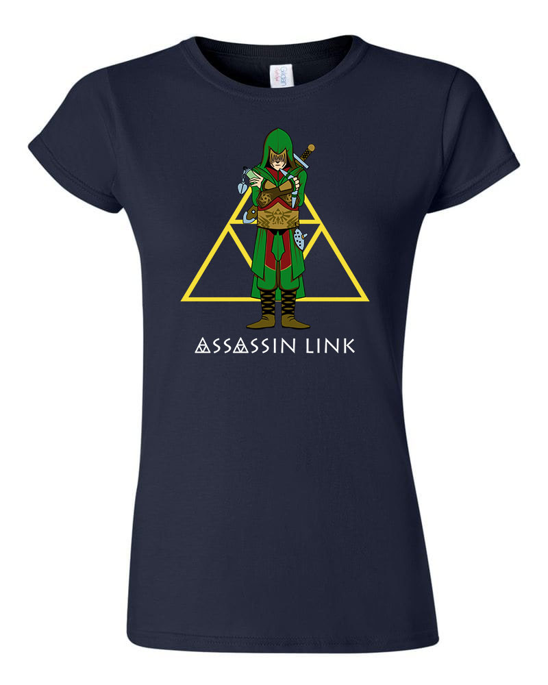 assasin creed zelda link Sötétkék Női Póló